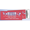 Bar Coded Car Wash Books (5 Coupons Per Book/2"x 4 1/2")